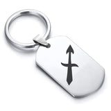 Stainless Steel Astrology Sagittarius (Centaur Archer) Sign Dog Tag Keychain - Comfort Zone Studios