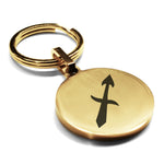 Stainless Steel Astrology Sagittarius (Centaur Archer) Sign Round Medallion Keychain
