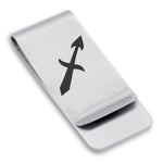 Stainless Steel Astrology Sagittarius (Centaur Archer) Sign Classic Slim Money Clip