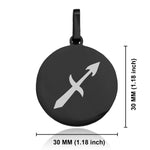 Stainless Steel Astrology Sagittarius (Centaur Archer) Sign Round Medallion Keychain