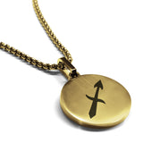 Stainless Steel Astrology Sagittarius (Centaur Archer) Sign Round Medallion Pendant