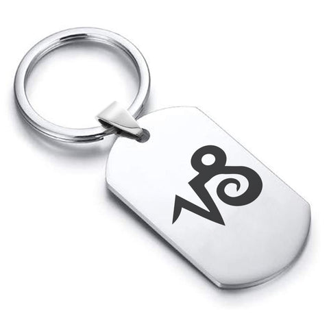 Stainless Steel Astrology Capricorn (Sea Goat) Sign Dog Tag Keychain - Comfort Zone Studios