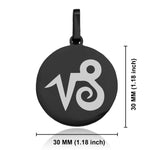 Stainless Steel Astrology Capricorn (Sea Goat) Sign Round Medallion Keychain
