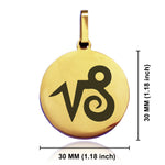 Stainless Steel Astrology Capricorn (Sea Goat) Sign Round Medallion Keychain
