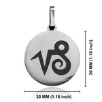 Stainless Steel Astrology Capricorn (Sea Goat) Sign Round Medallion Keychain