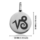 Stainless Steel Astrology Capricorn (Sea Goat) Sign Round Medallion Keychain
