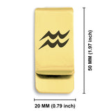 Stainless Steel Astrology Aquarius (Water Bearer) Sign Classic Slim Money Clip