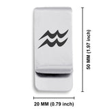 Stainless Steel Astrology Aquarius (Water Bearer) Sign Classic Slim Money Clip