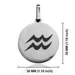 Stainless Steel Astrology Aquarius (Water Bearer) Sign Round Medallion Keychain