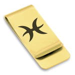 Stainless Steel Astrology Pisces (Two Fishes) Sign Classic Slim Money Clip