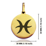 Stainless Steel Astrology Pisces (Two Fishes) Sign Round Medallion Pendant