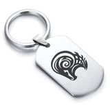 Stainless Steel Tribal Aries Zodiac (Ram) Dog Tag Keychain - Comfort Zone Studios