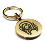 Stainless Steel Tribal Aries Zodiac (Ram) Round Medallion Keychain