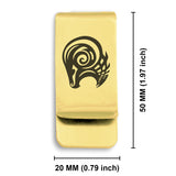 Stainless Steel Tribal Aries Zodiac (Ram) Classic Slim Money Clip