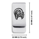 Stainless Steel Tribal Aries Zodiac (Ram) Classic Slim Money Clip