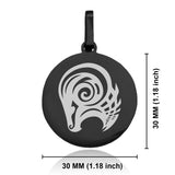 Stainless Steel Tribal Aries Zodiac (Ram) Round Medallion Pendant