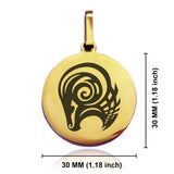 Stainless Steel Tribal Aries Zodiac (Ram) Round Medallion Pendant