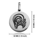 Stainless Steel Tribal Aries Zodiac (Ram) Round Medallion Pendant