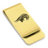 Stainless Steel Tribal Taurus Zodiac (Bull) Classic Slim Money Clip