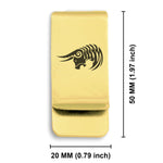 Stainless Steel Tribal Taurus Zodiac (Bull) Classic Slim Money Clip