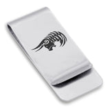 Stainless Steel Tribal Taurus Zodiac (Bull) Classic Slim Money Clip