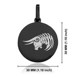 Stainless Steel Tribal Taurus Zodiac (Bull) Round Medallion Pendant