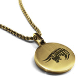 Stainless Steel Tribal Taurus Zodiac (Bull) Round Medallion Pendant