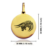 Stainless Steel Tribal Taurus Zodiac (Bull) Round Medallion Pendant