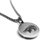 Stainless Steel Tribal Taurus Zodiac (Bull) Round Medallion Pendant