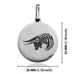 Stainless Steel Tribal Taurus Zodiac (Bull) Round Medallion Pendant