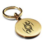 Stainless Steel Tribal Gemini Zodiac (Twins) Round Medallion Keychain