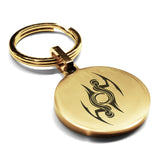 Stainless Steel Tribal Gemini Zodiac (Twins) Round Medallion Keychain