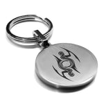 Stainless Steel Tribal Gemini Zodiac (Twins) Round Medallion Keychain