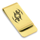 Stainless Steel Tribal Gemini Zodiac (Twins) Classic Slim Money Clip