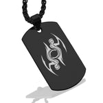 Stainless Steel Tribal Gemini Zodiac (Twins) Dog Tag Pendant - Comfort Zone Studios