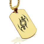 Stainless Steel Tribal Gemini Zodiac (Twins) Dog Tag Pendant - Comfort Zone Studios