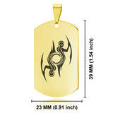 Stainless Steel Tribal Gemini Zodiac (Twins) Dog Tag Pendant - Comfort Zone Studios