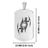 Stainless Steel Tribal Gemini Zodiac (Twins) Dog Tag Pendant - Comfort Zone Studios