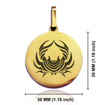 Stainless Steel Tribal Cancer Zodiac (Crab) Round Medallion Keychain