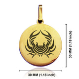 Stainless Steel Tribal Cancer Zodiac (Crab) Round Medallion Keychain