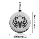 Stainless Steel Tribal Cancer Zodiac (Crab) Round Medallion Keychain