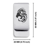 Stainless Steel Tribal Leo Zodiac (Lion) Classic Slim Money Clip