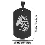 Stainless Steel Tribal Leo Zodiac (Lion) Dog Tag Keychain - Comfort Zone Studios
