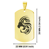 Stainless Steel Tribal Leo Zodiac (Lion) Dog Tag Keychain - Comfort Zone Studios