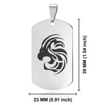 Stainless Steel Tribal Leo Zodiac (Lion) Dog Tag Keychain - Comfort Zone Studios