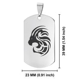 Stainless Steel Tribal Leo Zodiac (Lion) Dog Tag Keychain - Comfort Zone Studios