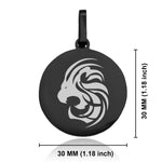 Stainless Steel Tribal Leo Zodiac (Lion) Round Medallion Pendant