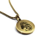 Stainless Steel Tribal Leo Zodiac (Lion) Round Medallion Pendant