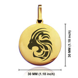 Stainless Steel Tribal Leo Zodiac (Lion) Round Medallion Pendant