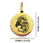 Stainless Steel Tribal Leo Zodiac (Lion) Round Medallion Keychain